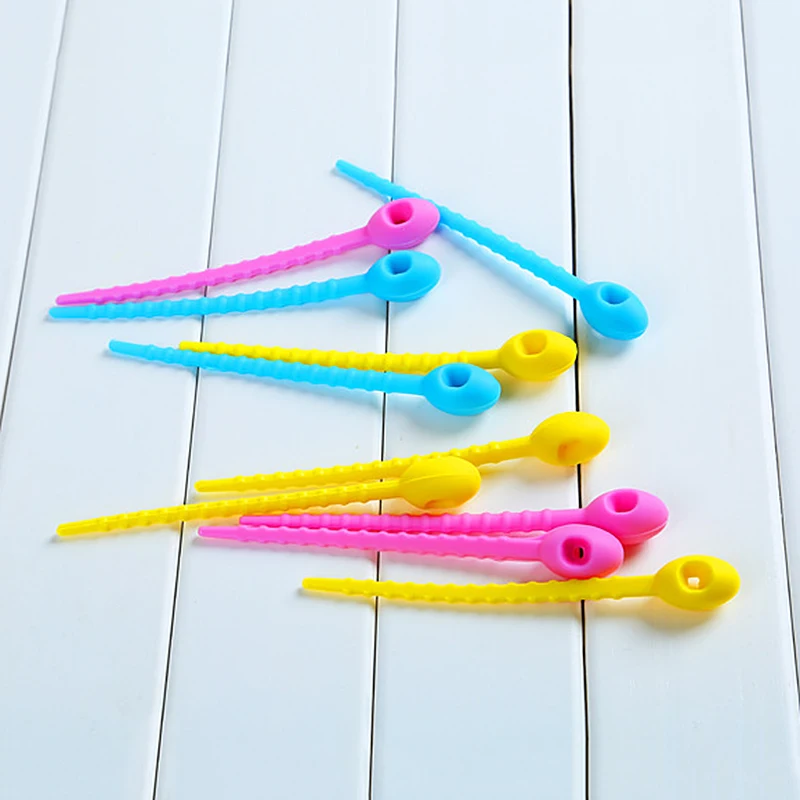 10 шт. Пищевая силиконовая сумка для галстуков управления кабелем и застежкой