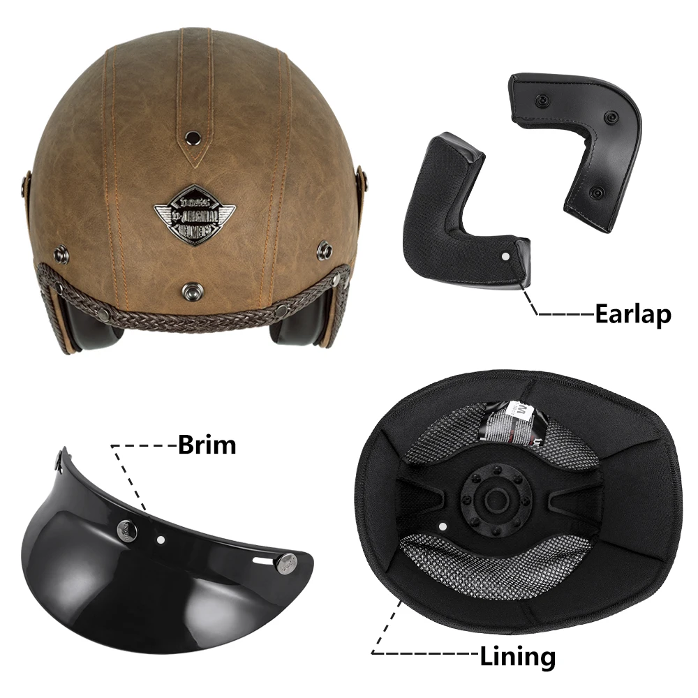 Шлем мотоциклетный в стиле ретро для Harley Davidson|Шлемы| |