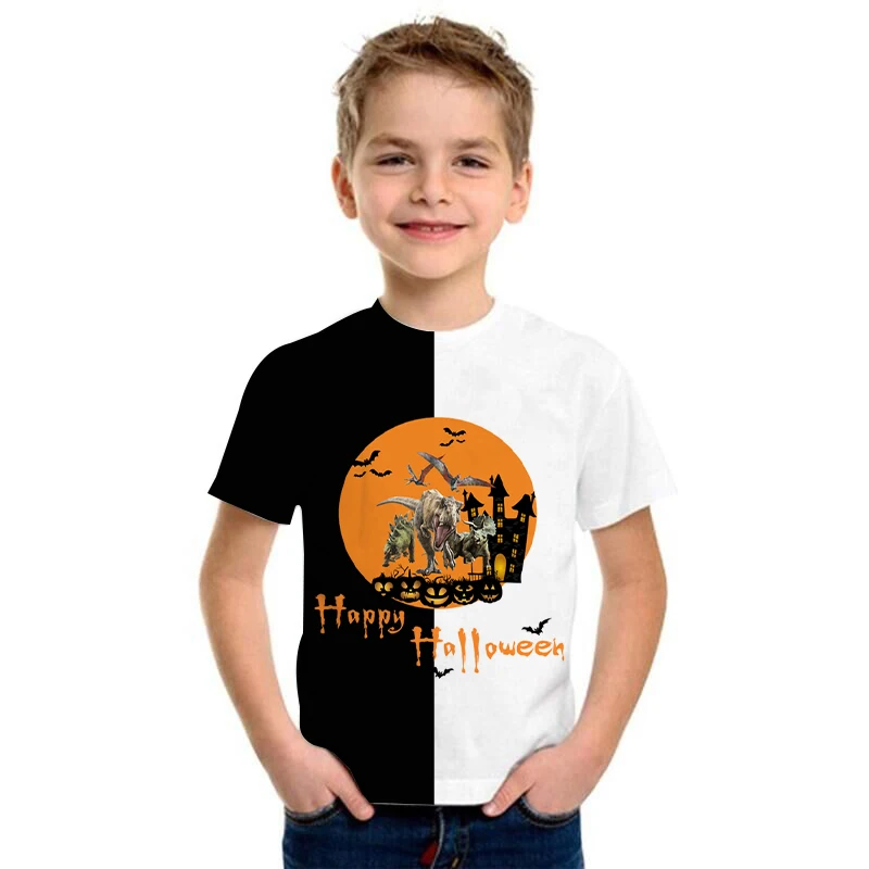 

New Arrival Boys T-shirts Funny Anime Dinosaur Cartoon Print Children's Clothing Tshirt Summer Harajuku Girls T Shirts 3d Tops
