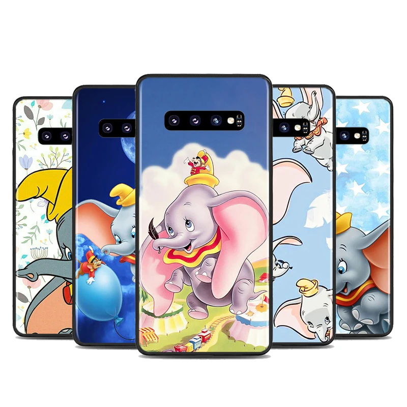 

Phone Case For Samsung S22 S21 S20 FE Ultra Pro Lite S10 5G S10E S9 S8 S7 S6 Edge Plus Dumbo cute Disney Black Soft