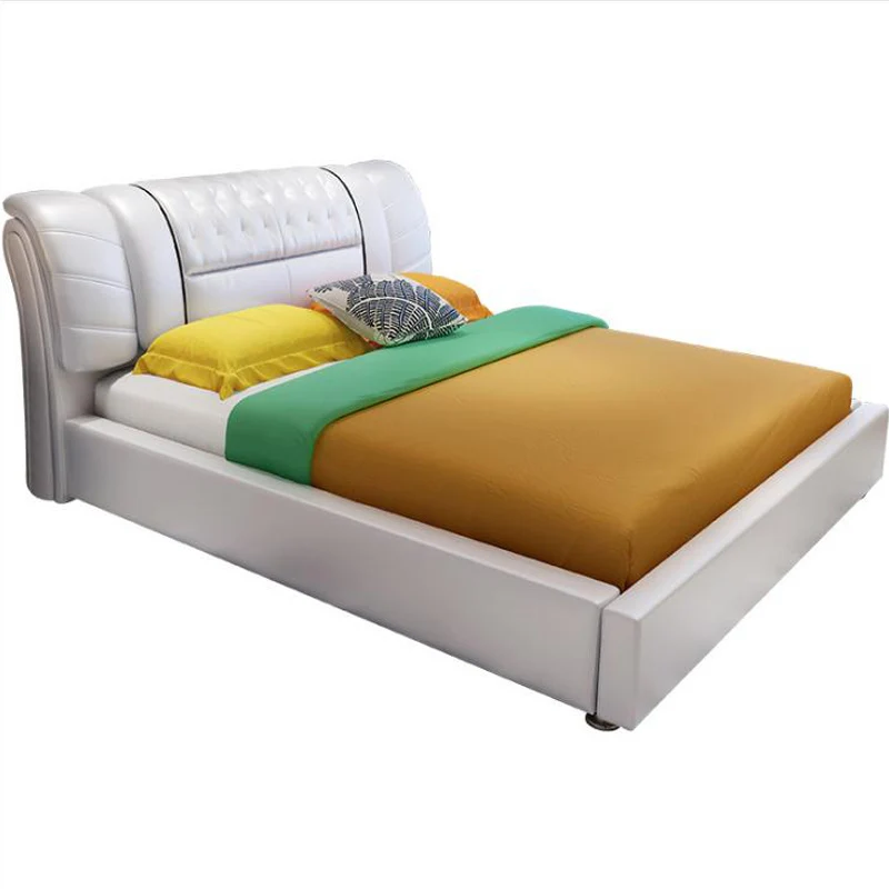 Современная Европейская кровать из твердой древесины 2 человека модная резная