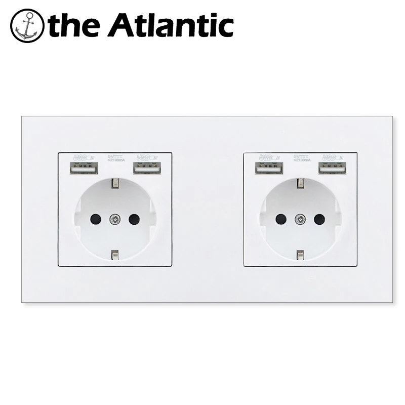 Atlectric европейская вилка розетка двойной usb зарядный порт домашняя настенная розетка двойная Тройная четырехъярусная электрическая розетка переходник usb,разетка с usb для дома,розетки
