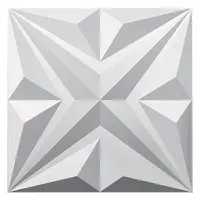 50x50cm Plastic 3D Wall Panels Star Textured White for Living Room Bedroom TV Background Ceiling Pack of 12 Tiles