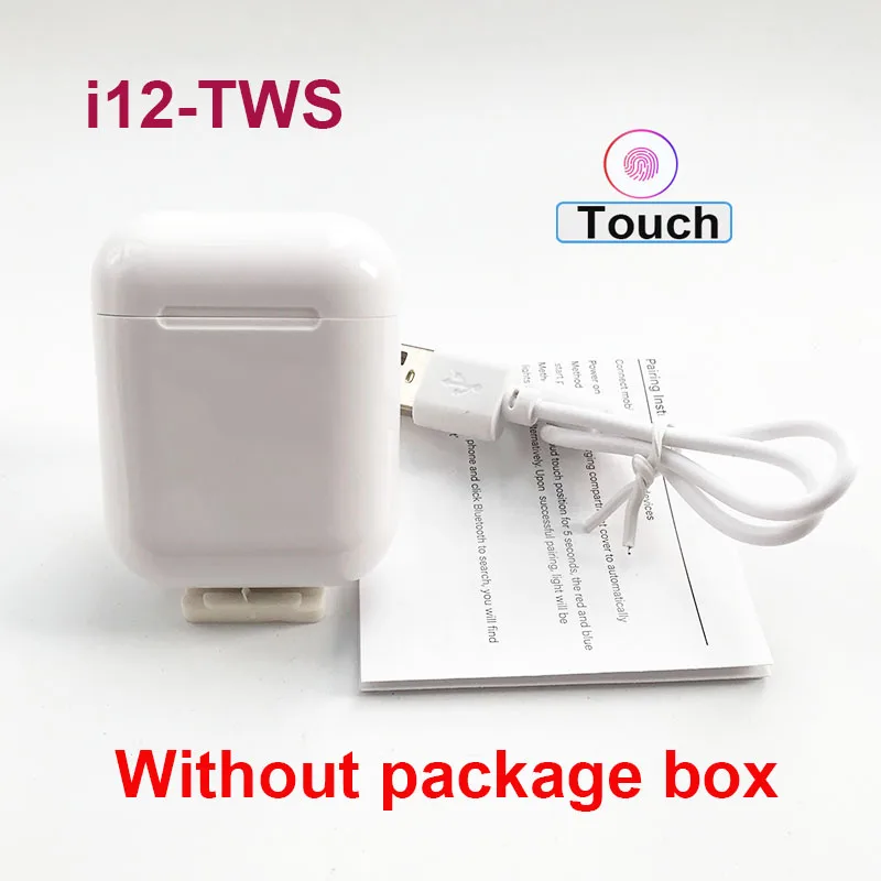 i12 no package box I12 TWS Aire 2 сенсорные беспроводные мини наушники Bluetooth 5,0 наушники спортивные наушники для iPhone Android samsung galaxy buds - Цвет: i12 no package box