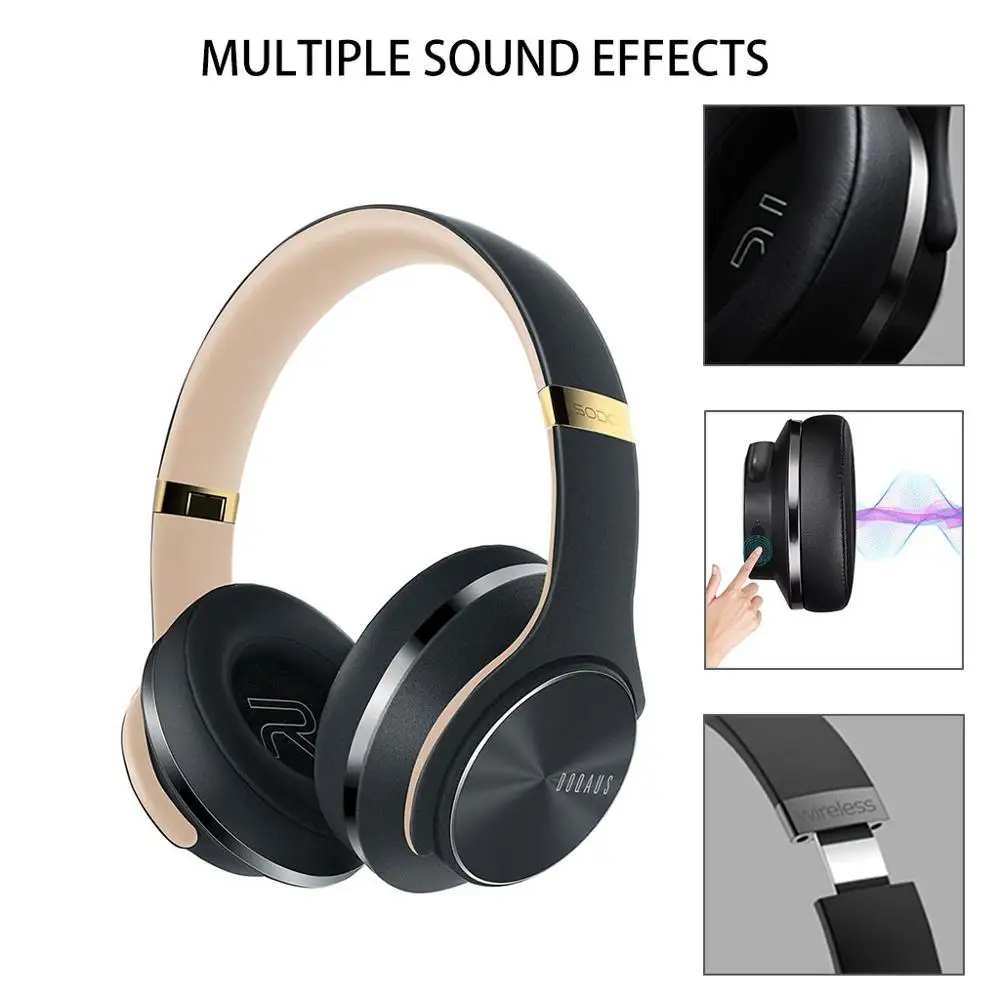 Беспроводные складные стереонаушники 2 в 1 Bluetooth-гарнитура с микрофоном для ПК и