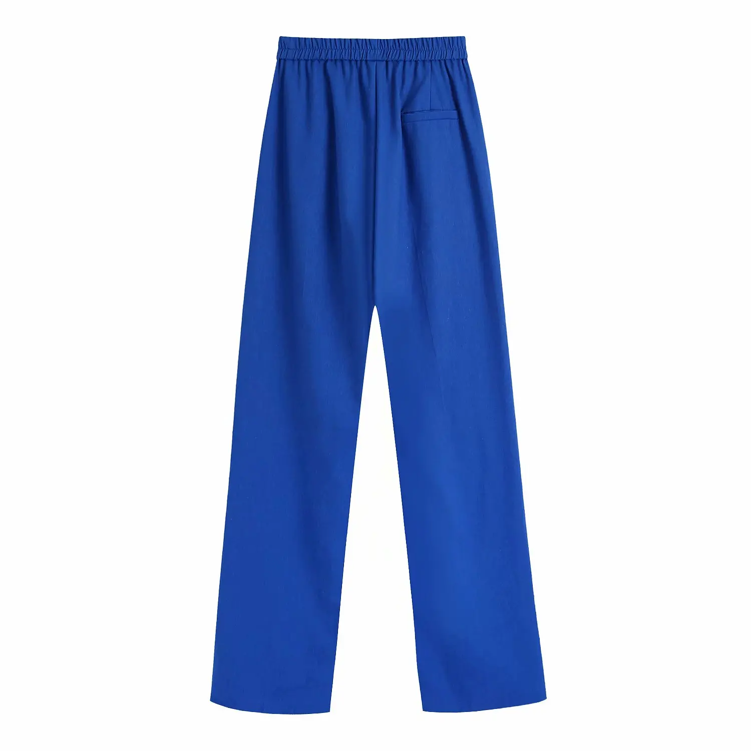 

Vintage Women's Double-breasted Loose Casual Suit Jacket Mid-length + Elastic Waist Casual Pants Blue Formal Wear Lady Clothing