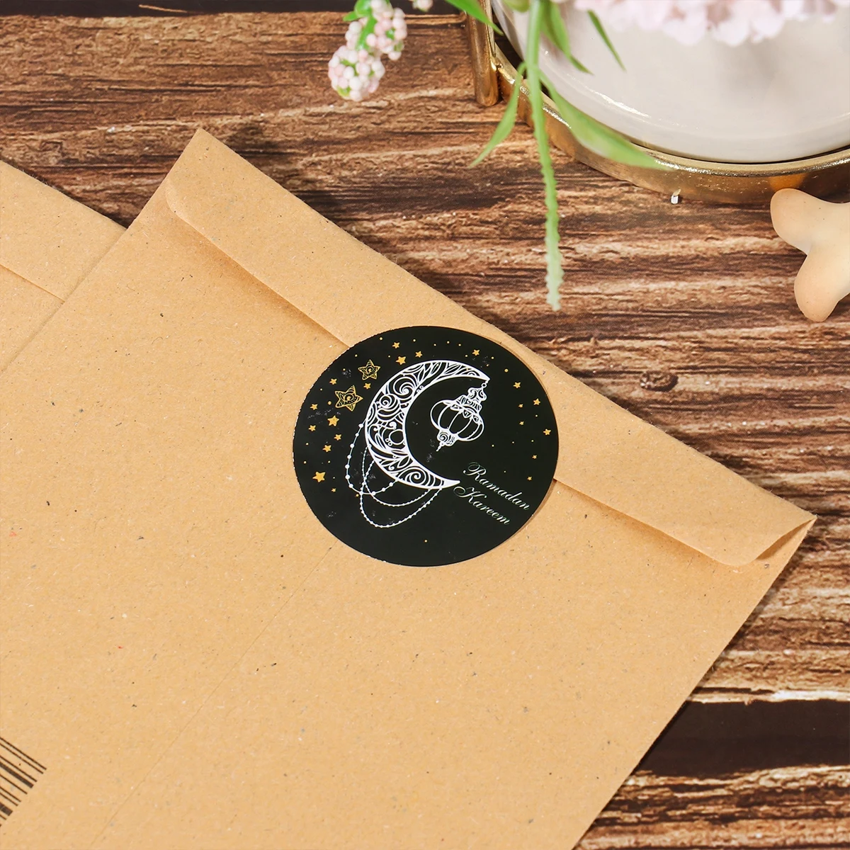 120 шт. бумажных наклеек для украшения Рамадана и Эйда Мубарака, подарочная ярлыковая печать, исламский мусульманский праздничный атрибут