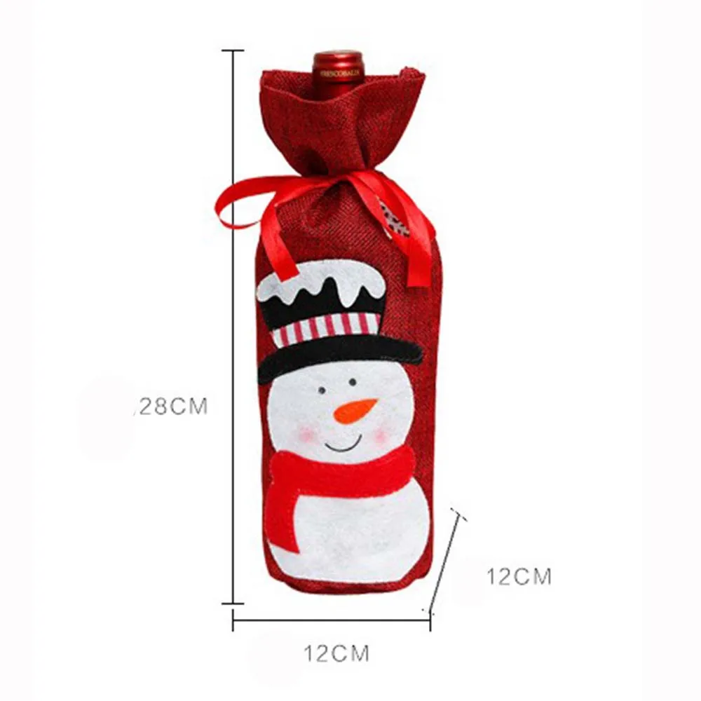 

Christmas Wine Bottle Cover Bag,Snowman,Santa Claus Wine Decoration Cover Gift Bags for Christmas Party New Year Decor Xmas Gift
