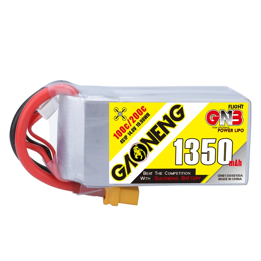 Gaoneng GNB 1350mAh 4S 14 8 V 100C Lipo батарея wtih XT60 разъем для 250 размер 3D RC FPV гоночный Дрон