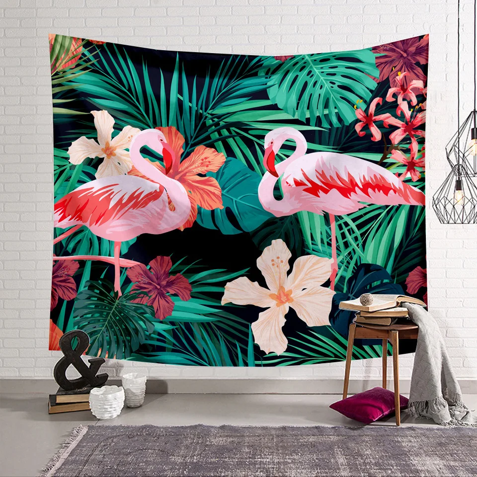 

3D Flamingo Printing Tapestry Living Room Bedroom Dormitory Hotel Wall Hanging Tapestry Polyester Material Home Decor Washable