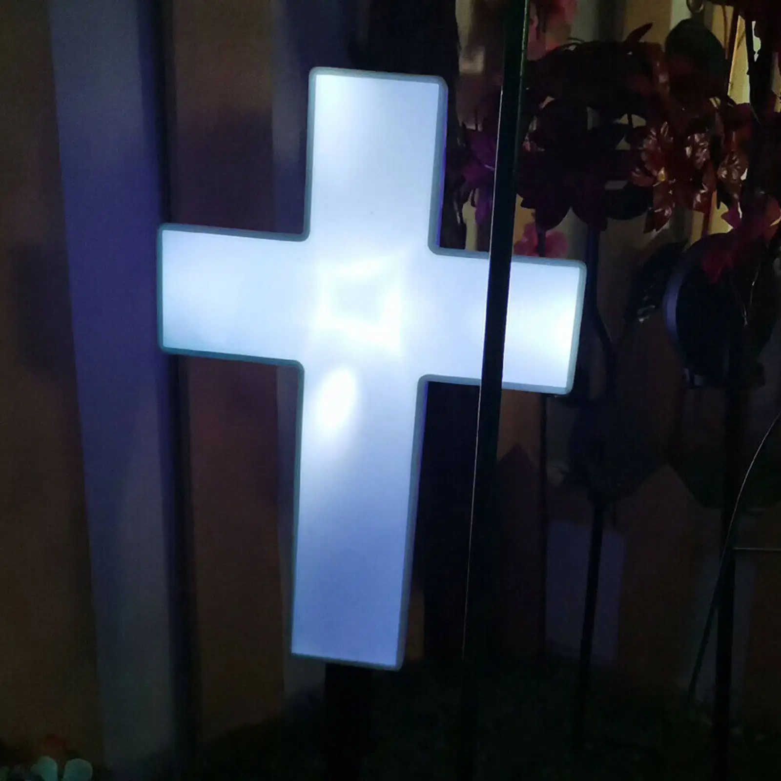 

Big Led Solar Cross Garden Decor Path Lawn Yard Acrylic Outdoor Landscape White