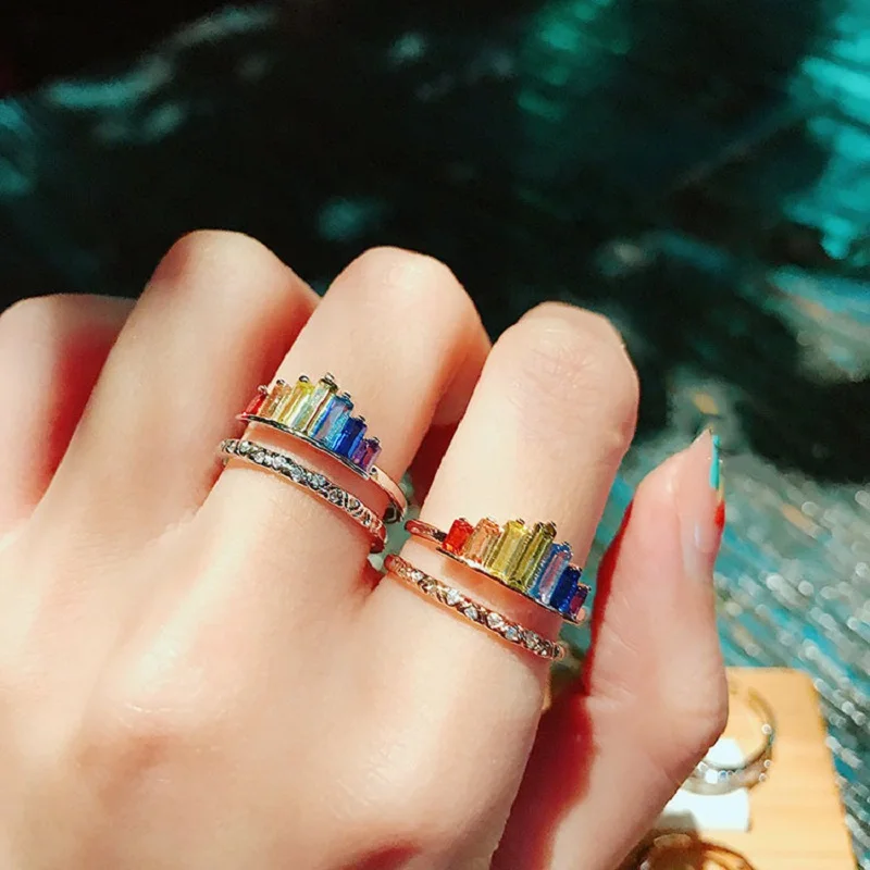 

Color Crystal Crown Rings for Women Hire Top Designers Luxury Jewelry Inlaid High Quality AAA Zircon Creativity Woman's Gift
