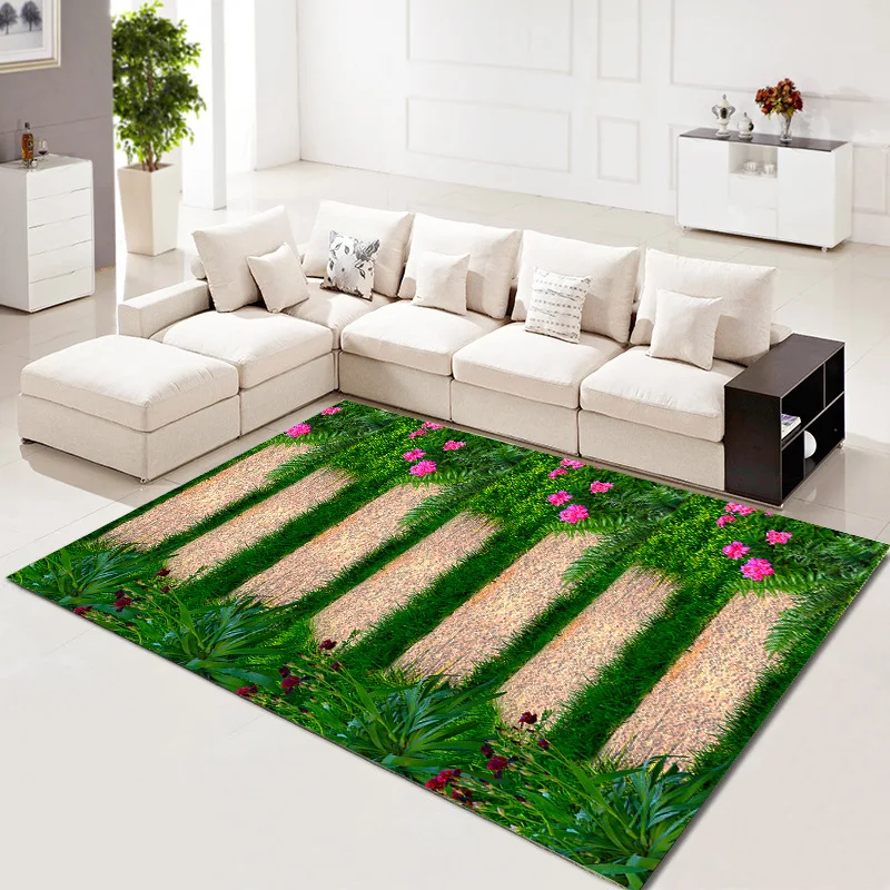 Цветочные травяные дорожные коврики и ковры для детей домашний декор гостиной