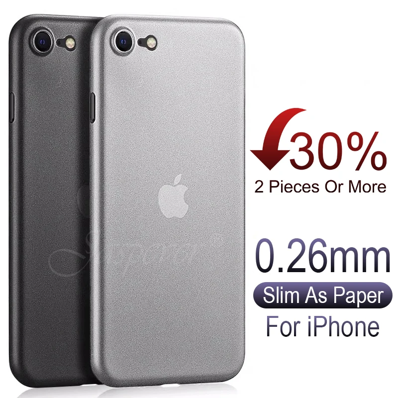 Ультратонкий чехол 0 26 мм с полным покрытием для Iphone SE 2 2020 11 Pro XS Max XR X прозрачный