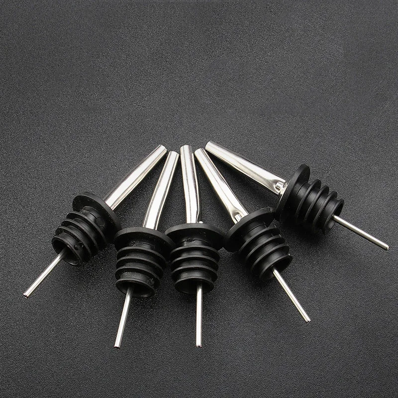 

5pcs/set Cap Spout Stopper Mouth Dispenser Bartender Bar Accessories Stainless Steel Whisky Liquor Oil Wine Bottle Pourer