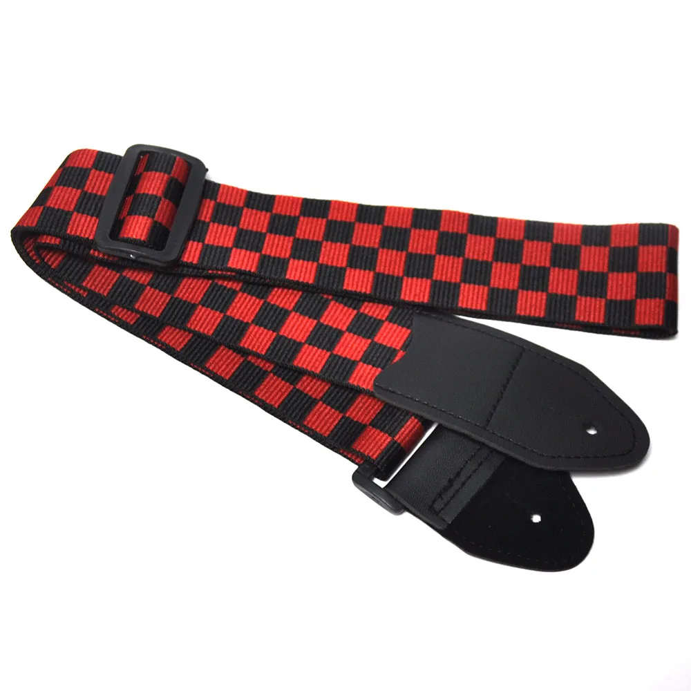 5 см в ширину красная черная гитара Бас ремень клетчатый квадратный хлопок с