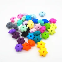 chenkai 50pcs 10mm bpa free silicone star teether beads diy baby shower pacifier dummy necklace jewelry toy gift accessories