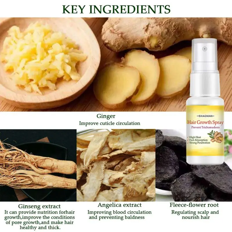 Спрей имбирный для восстановления и роста волос сыворотка с экстрактом имбиря