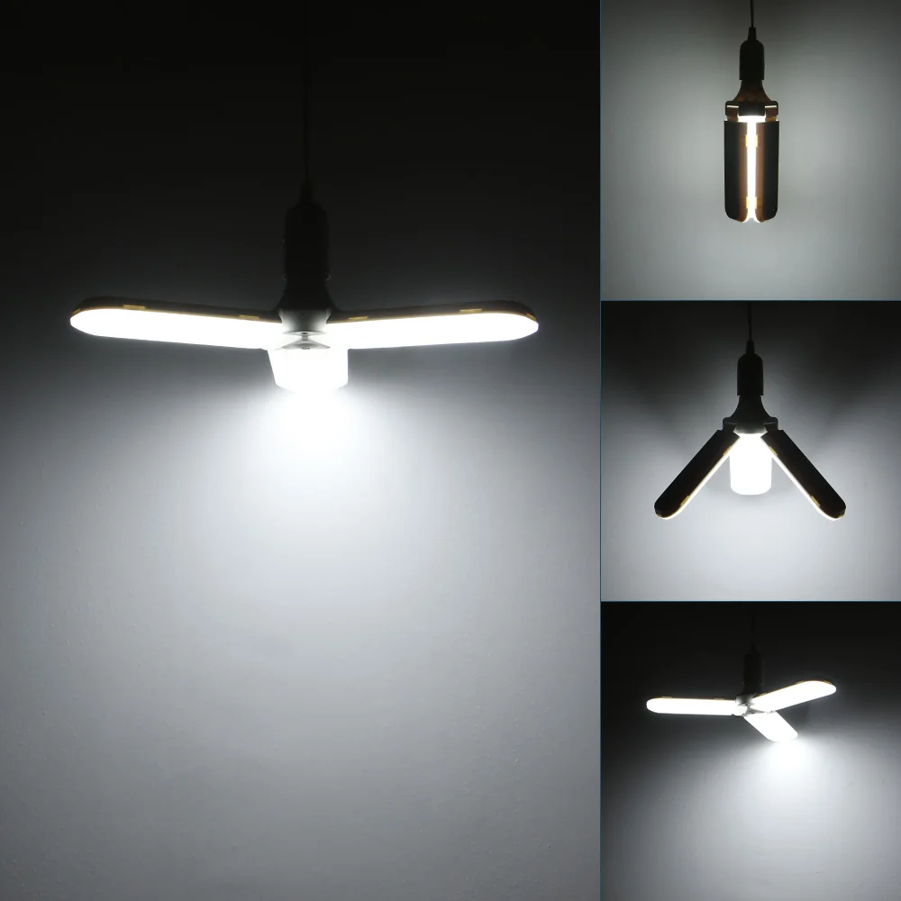 Применяемая Светодиодная лампа 45 Вт E27 с вентиляторным лезвием складная для