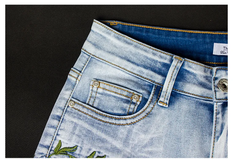 

Women'S Trumpet Jeans 3D Flower Printing Casual Sexy Female Streetwear Skinny Vintage Jeans Fashion Flare Denim Pant S106