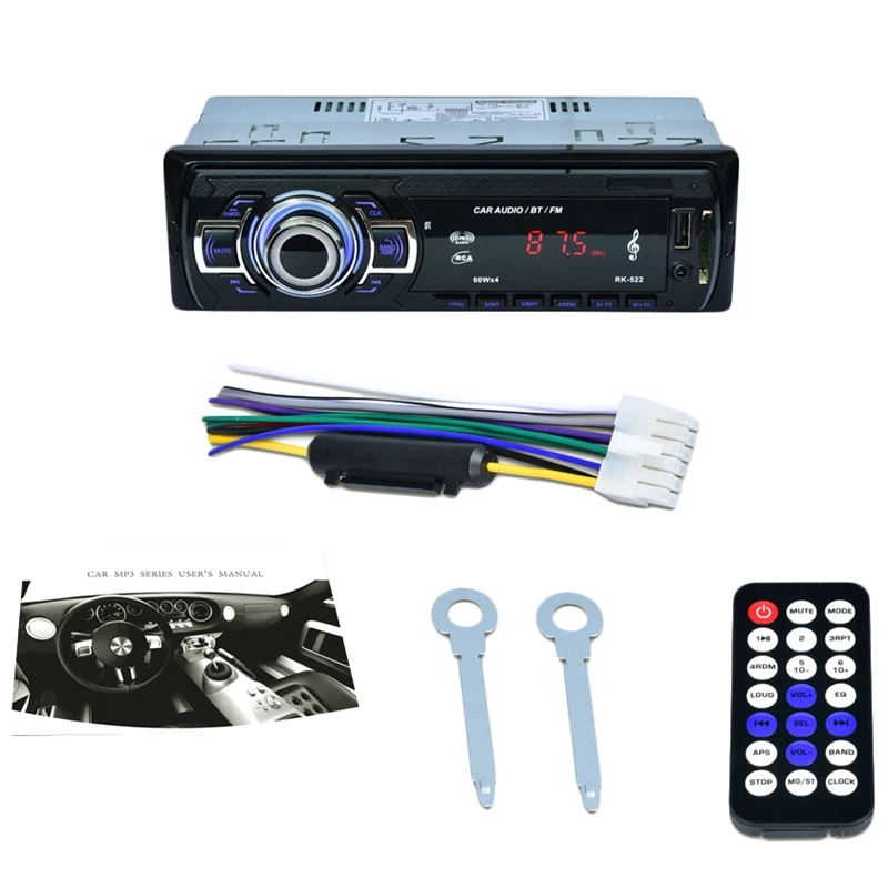 Автомобильный MP3 плеер Автомобильная Sd карта ридер Usb с Bluetooth Fm тюнер Aux в Rk 522