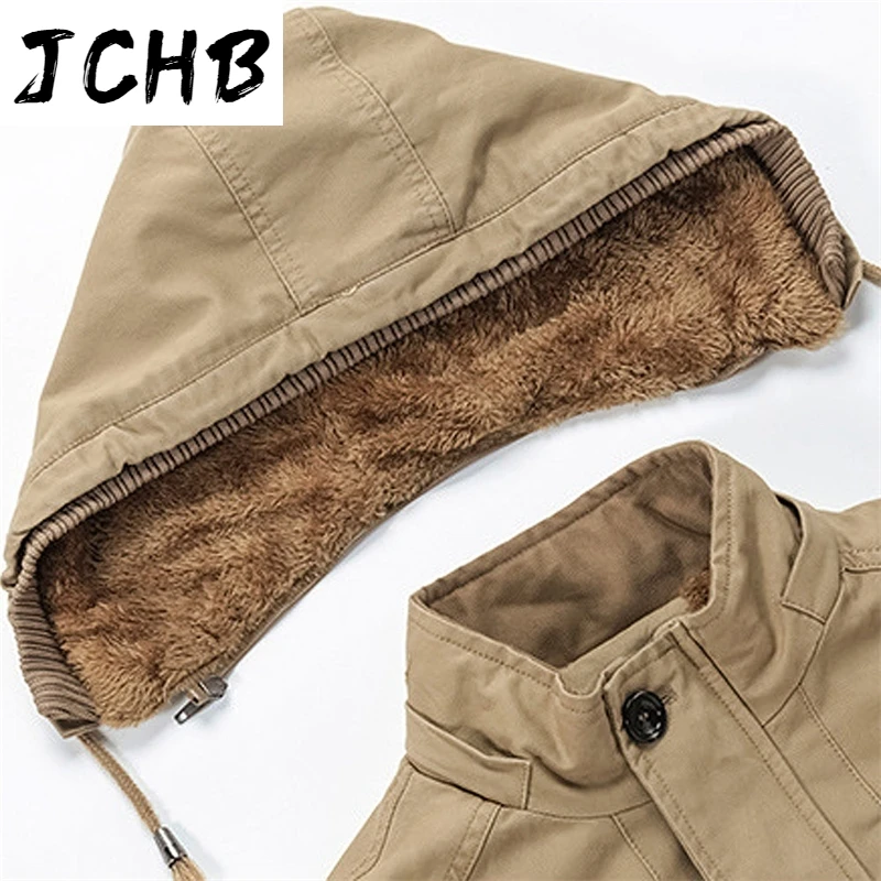 

Size Plus 6XL hooded winter coat men long thick fleece trench coats autumn man's outwear cotton jacket casual hooded parka coats