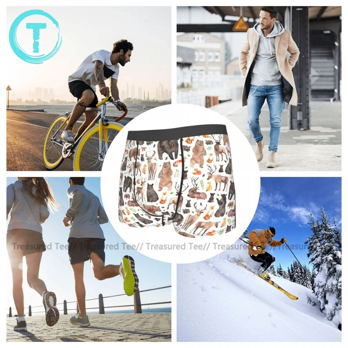 

Bear Underwear Pouch Trenky Polyester Trunk Sublimation Stretch Man Boxer Brief