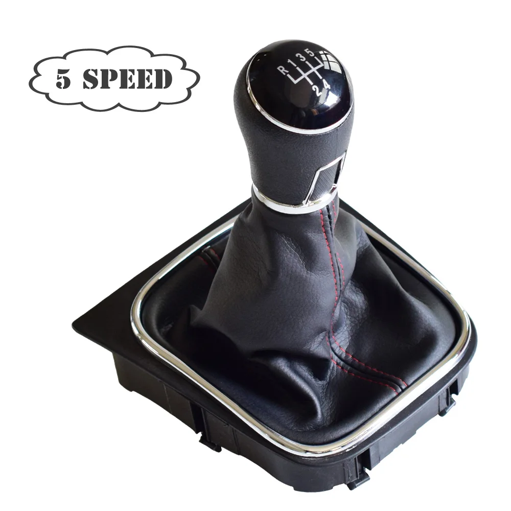 5 Speed 12 мм автомобиль 5 6 скоростная ручная рукоятка для рычага переключения передач гандбол с гетром загрузки кожаный чехол подходит для Volkswagen VW Golf 5 Golf 6 - Название цвета: 5 Speed
