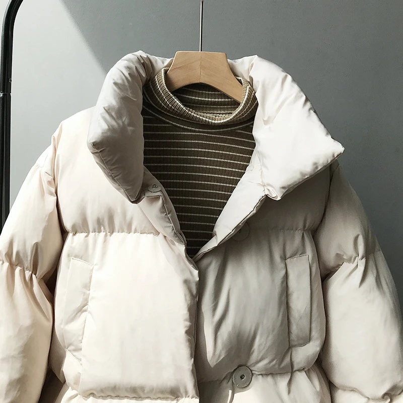 

Female 2021 Women's Parka New Korean Student Winter Short Thick Candy Colors Cotton Clothing Oversize Fashion Coat Ladies Jacket