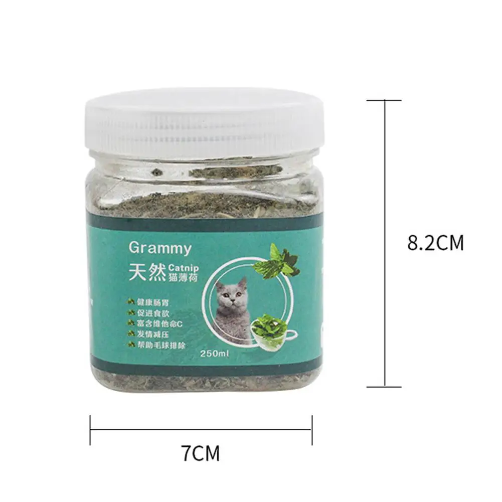 

250ml Natural Healthy Catnip Help Digestion Cat Kitten Menthol Flavor Pet Snack Can Sprinkled On Toys For Cat-mint Cat Supplies