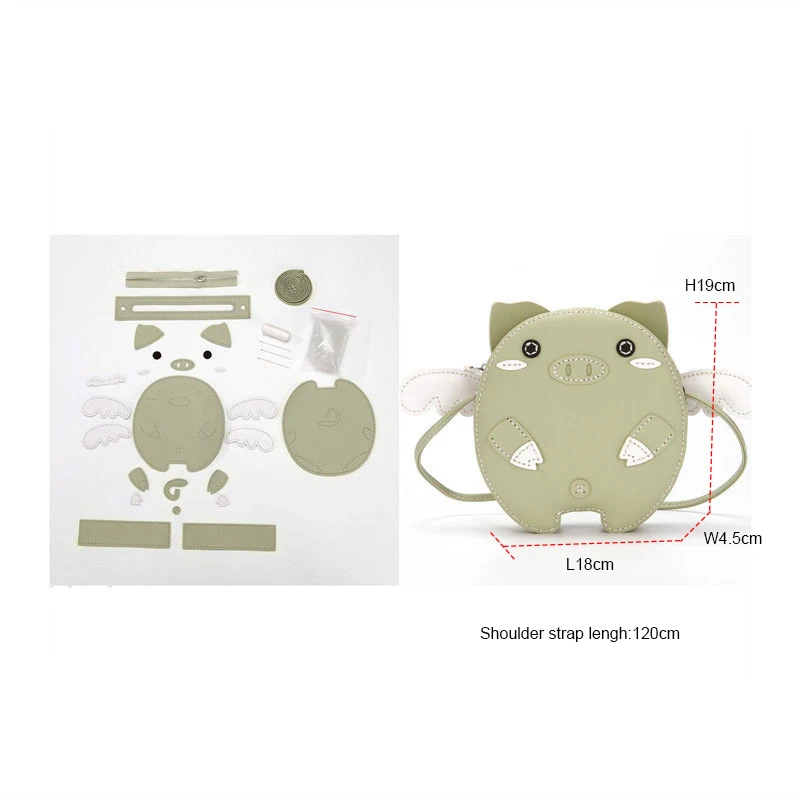 Кожаная сумочка сделай сам с изображением милой свинки кошелек со всеми