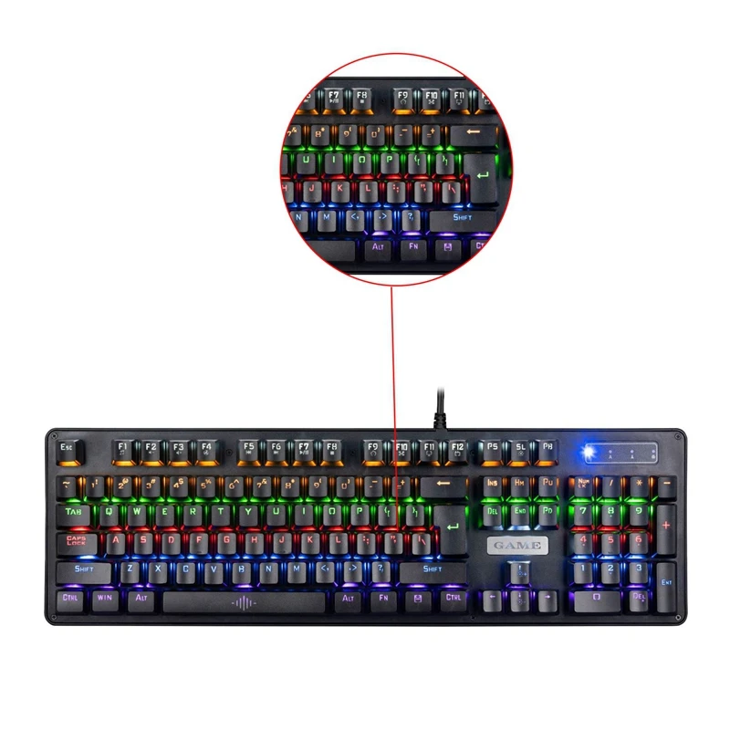 

Gaming Keyboard K30 Gaming Mechanical Keyboard Blue Switch Gaming USB 104 Keycaps Gamer Keyboard with Backlight RGB