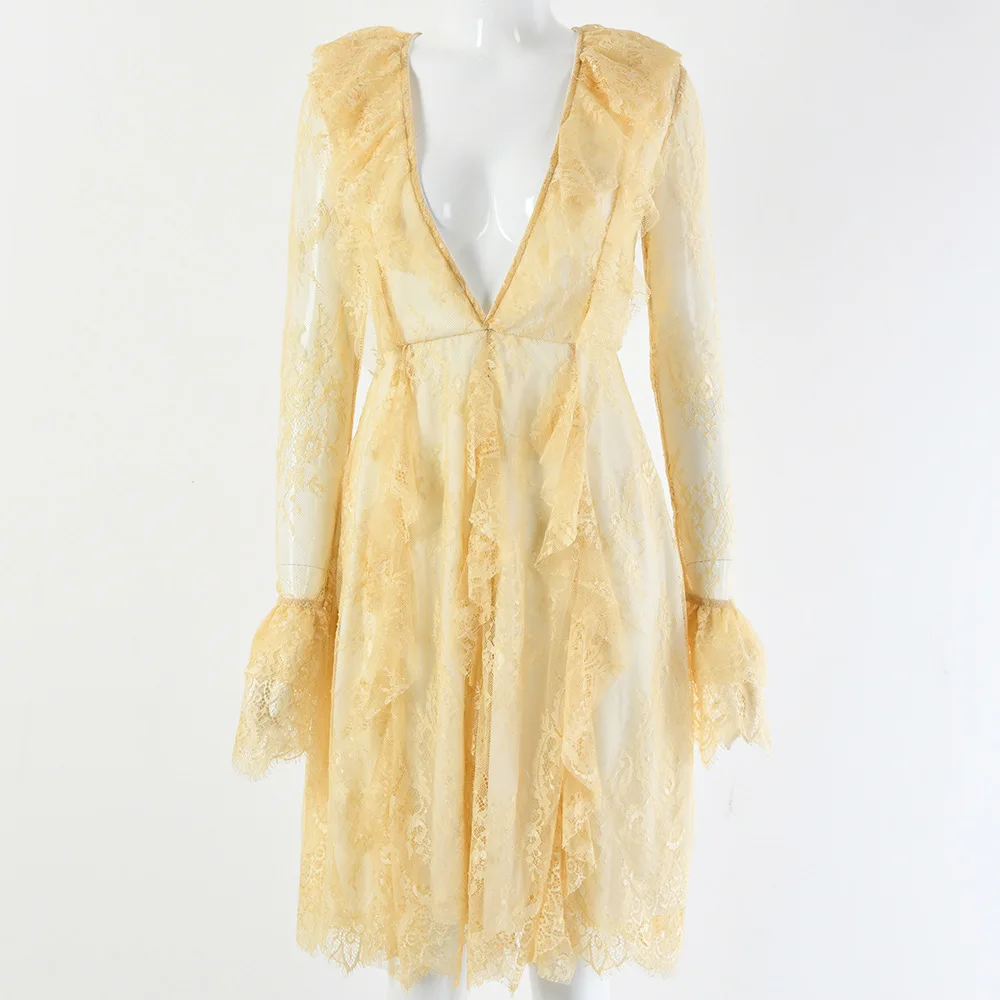 Вязаное кружевное элегантное платье женское облегающее сексуальное прозрачное