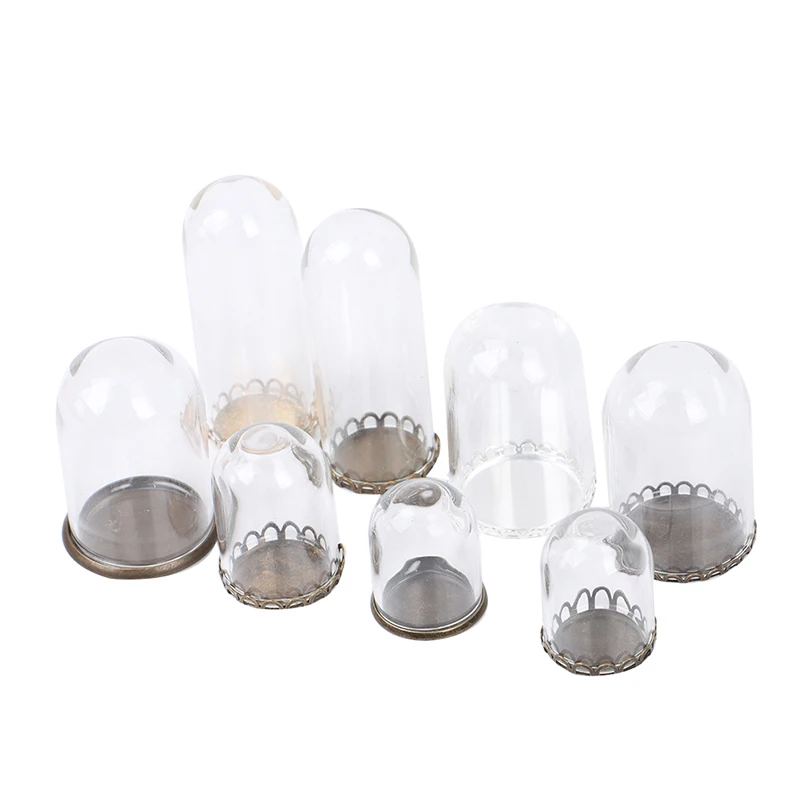 

Miniature Glass Display Cover With Lace Bottom Support DIY Jewelry Accessories