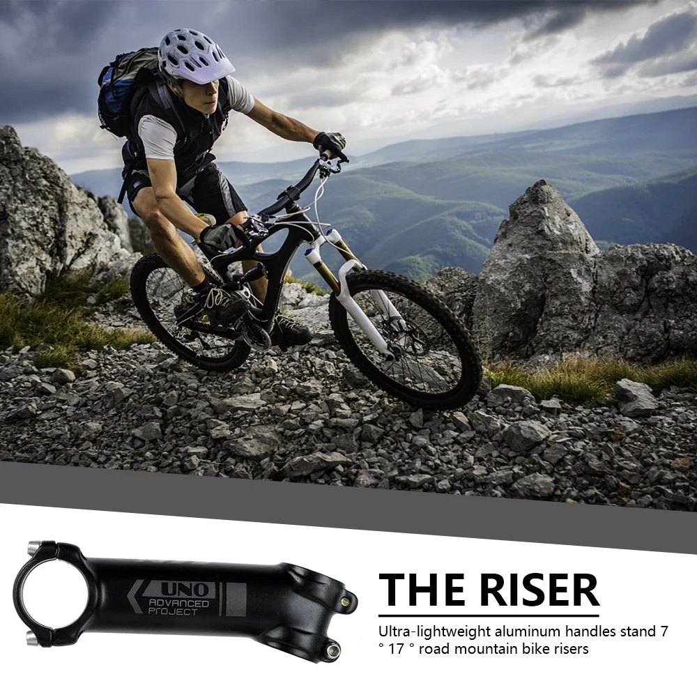 

UNO Bike Stem 7/17 Degrees Aluminum Alloy Ultral Light 60-130mm Handlebar Stem Riser for Mountain Road Bicycle Accessories