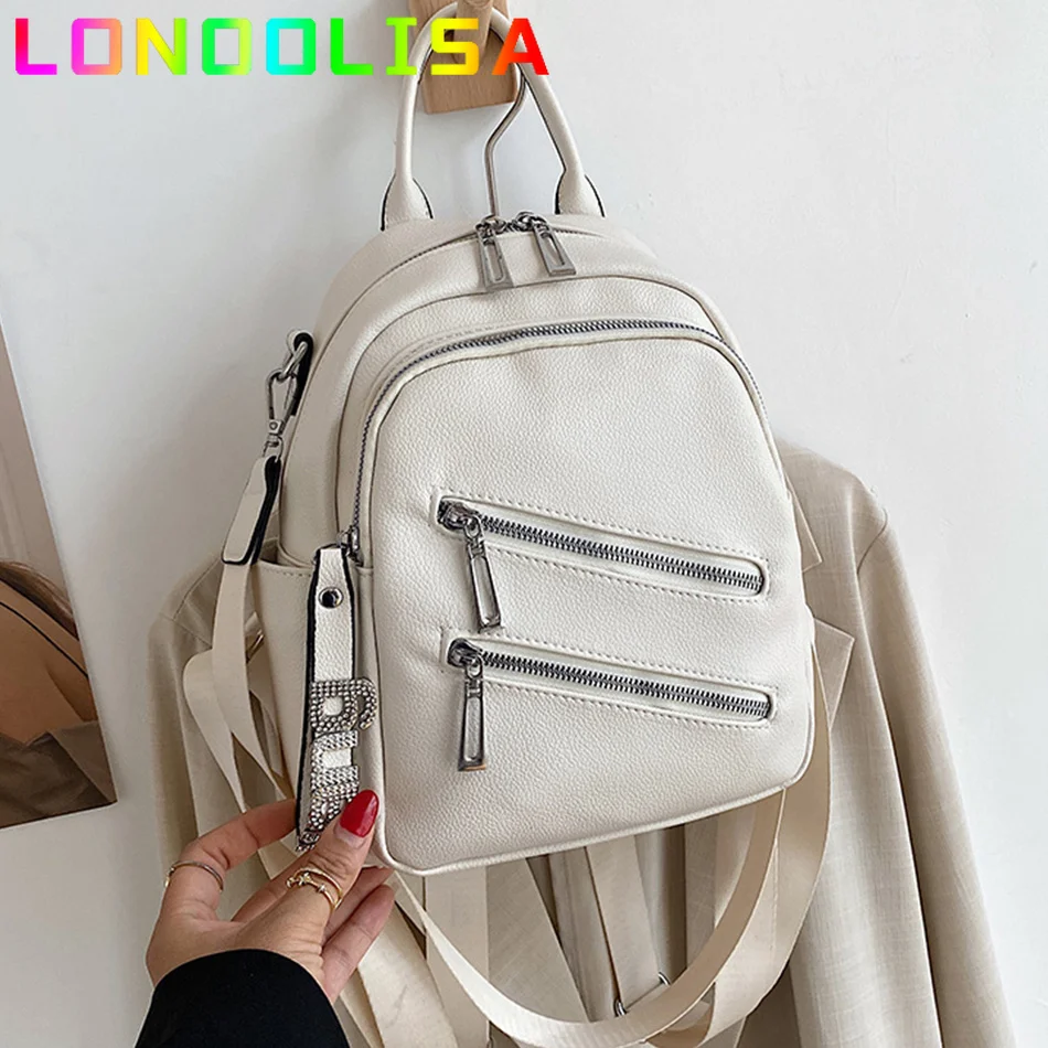 

Женская сумка на молнии, модный двухслойный вместительный рюкзак на ремне, Повседневная дорожная сумка для девочек-подростков