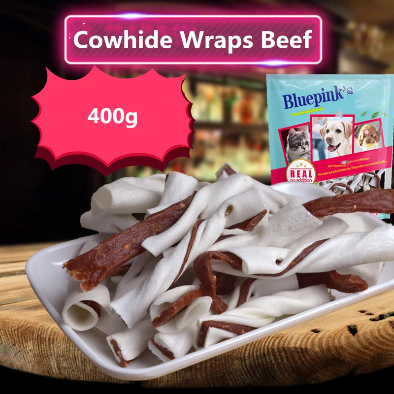 400 г обертки из воловьей кожи снэки для домашних питомцев палочка собачьих