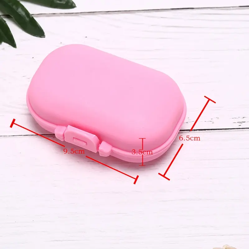 

1Pc 9.5*6.5*3.5cm Portable 4 Slots Pill Box Medical Mini Pill Cases Pills Storage 4 Colors