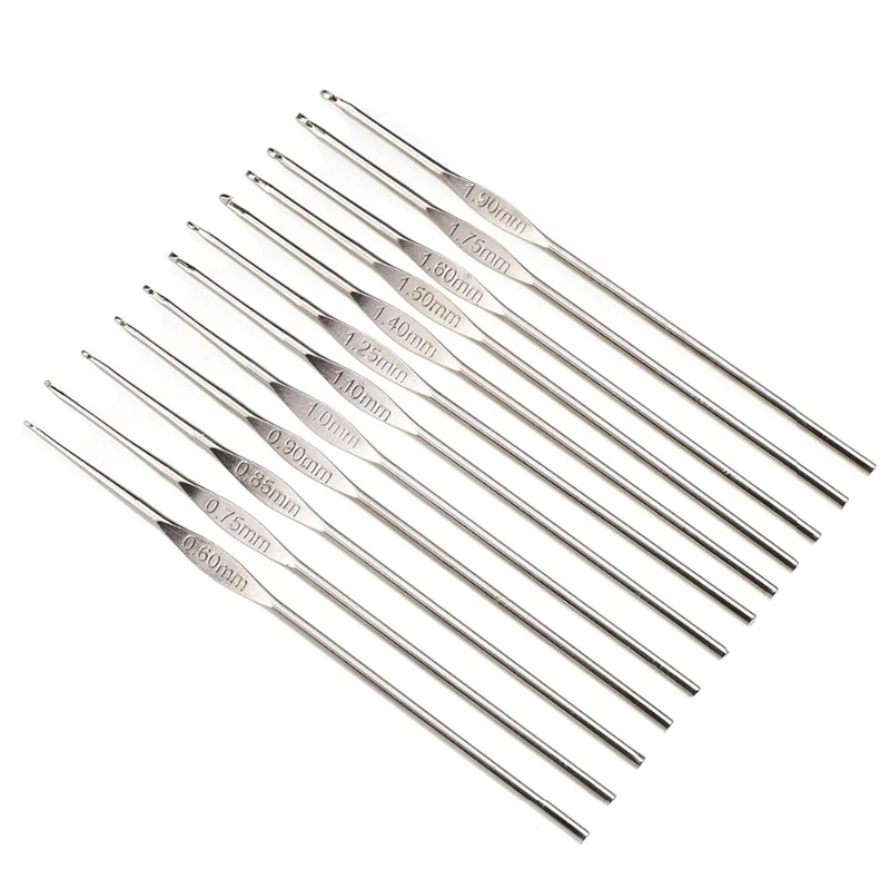 Набор крючков для вязания 12 шт./компл. размер s 0 6-1 9 мм | Дом и сад