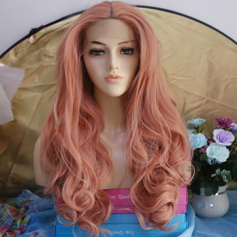 Харизма синтетический парик на сетке спереди длинные волнистые волосы без клея