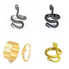 Кольцо в виде змеи Ретро панк Темные души увеличенные черные парные кольца подарок мужское кольцо на палец регулируемое кольцо для женщин и мужчин ювелирные изделия