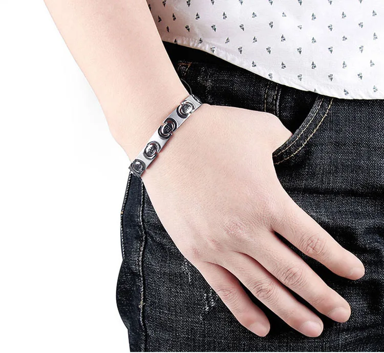 Мужской металлический браслет 19 5 см из нержавеющей стали мужской