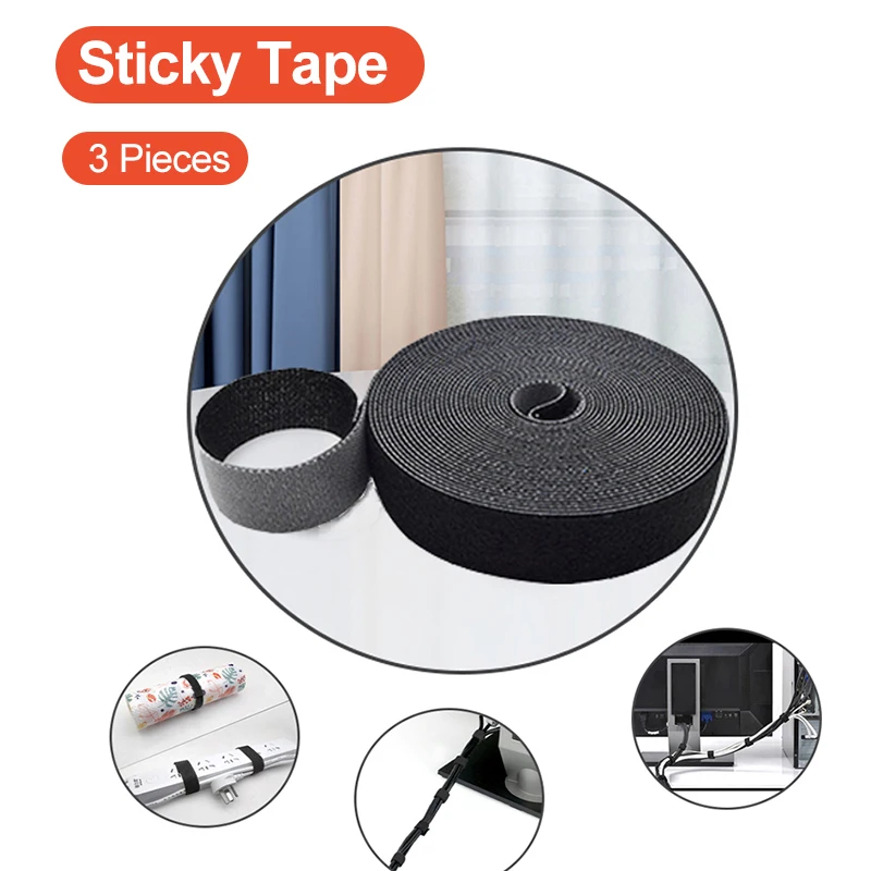 3 шт./компл. черный нейлон питания шнур пачка мешок для хранения с лентой