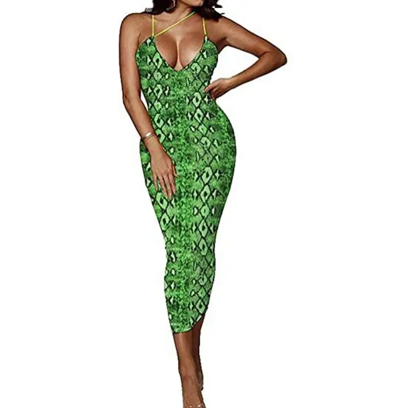ФЛУОРЕСЦЕНТНОЕ неоновое женское модное сексуальное платье миди с открытой