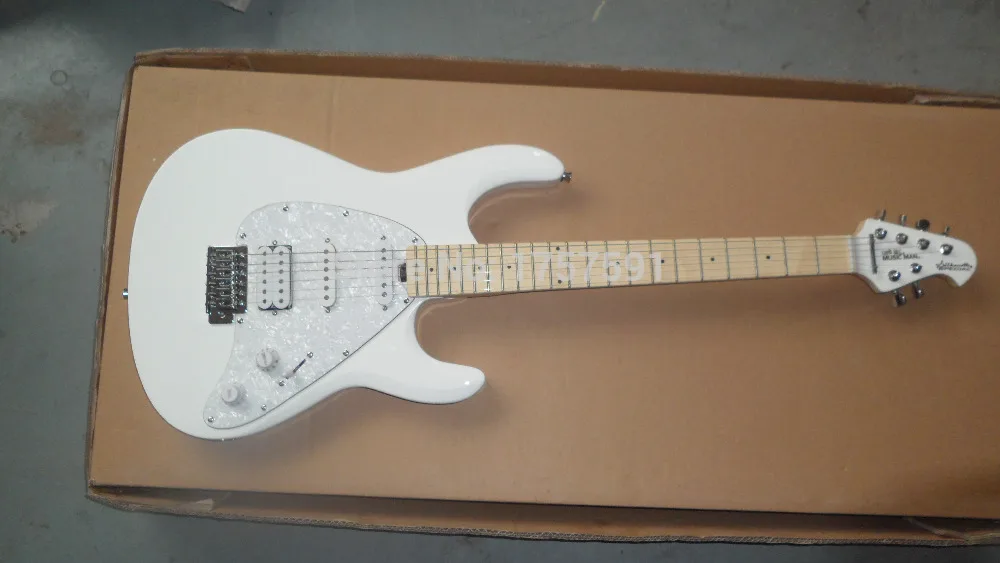 Высокое качество, 6 струн SSH Ernie ball Music Manl signature, специальные белые цвета, электрогитара с тремоло
