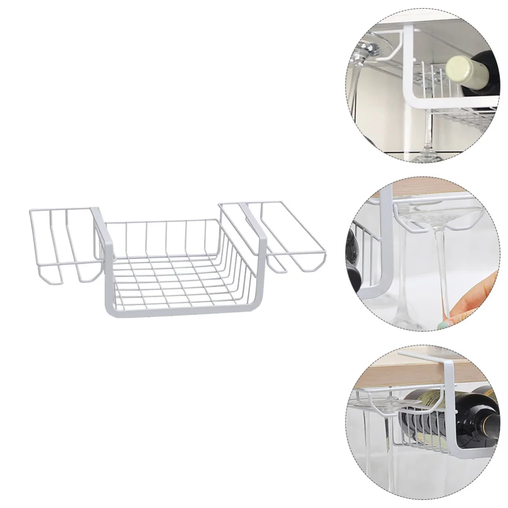 

1pc Hanging Bottle Cups Holding Rack Organizer Glass Cups Shelf Organizer