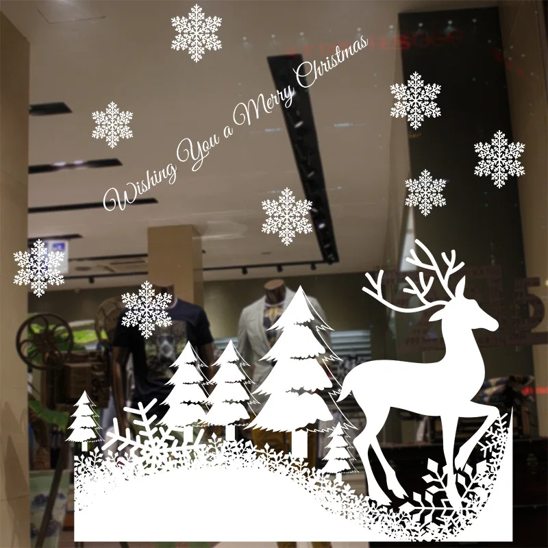 Электростатические наклейки рождественские без клея для стекла окна