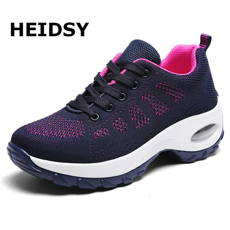 Женские кроссовки Легкая на толстой подошве Дышащая обувь платформе с сеткой