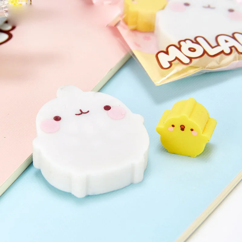 2 шт. упак. ластик уточка Molang Rabbit милый резиновый промоподарок Канцтовары офисные