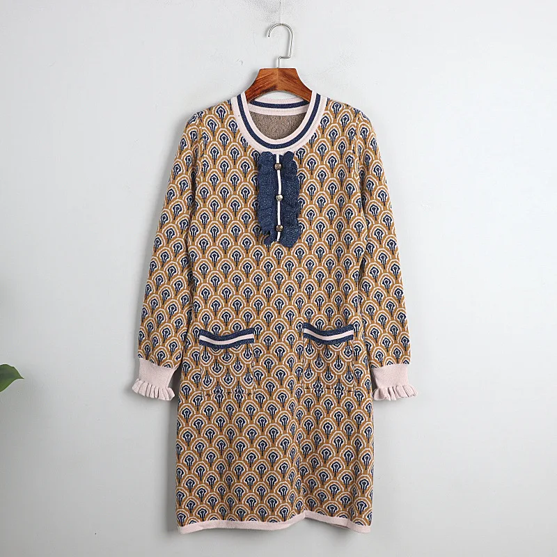 

2021 Spring Fashion Knitted Sweater Dress Women Vintage Ruched Long Sleeve Elegant Mini Dresses Gothic Clothes Vestido Y2K Mujer